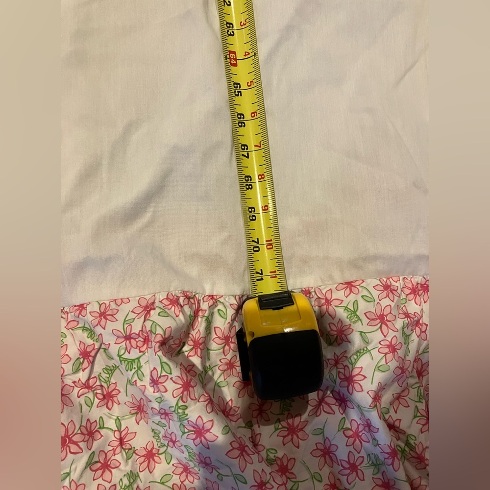 Lilly Pulitzer Pink and Green Floral bedskirt - Picture 3 of 10